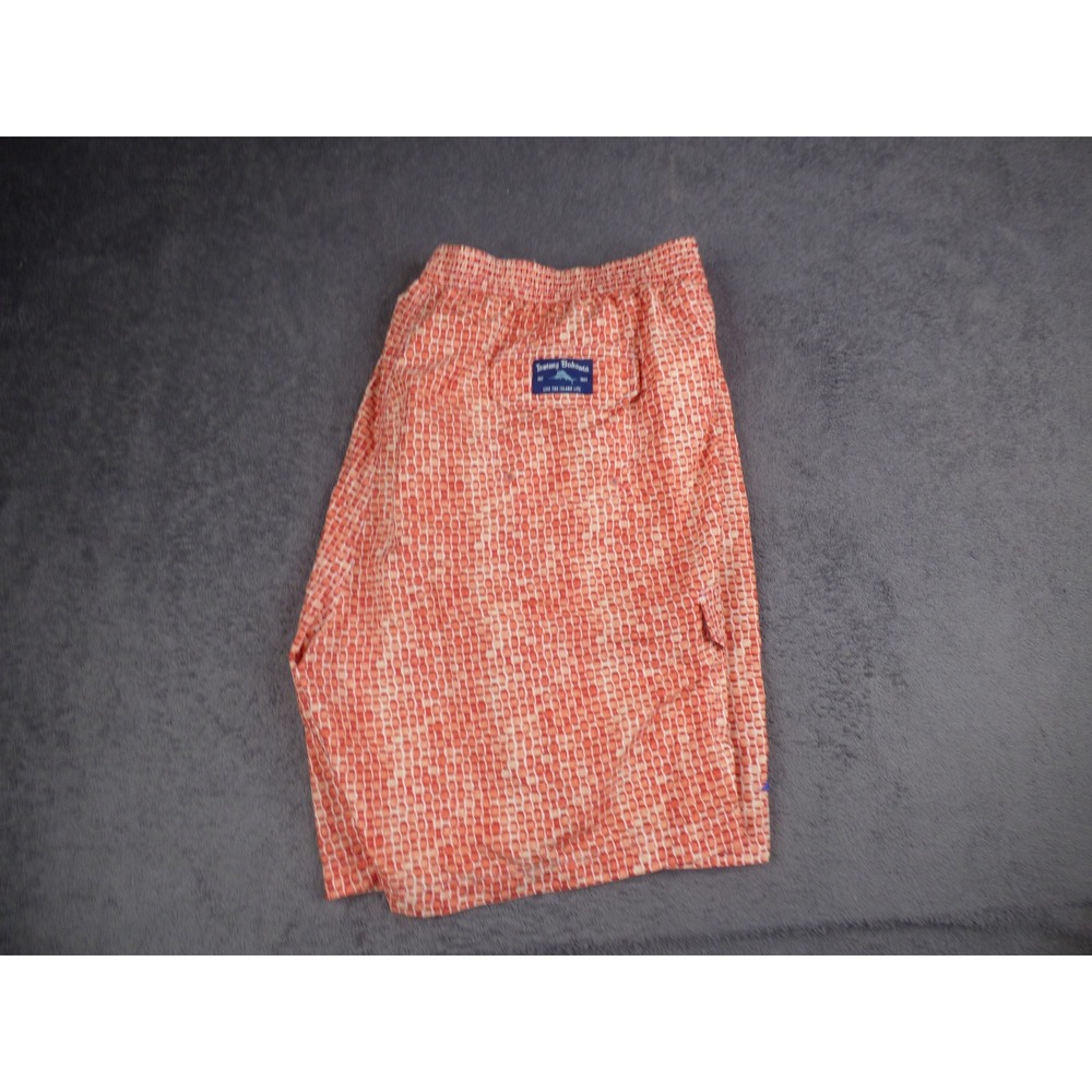 Tommy Bahama Mens 4XLB Swim Trunks Orange Mosaic Print Recycled Mesh Lined